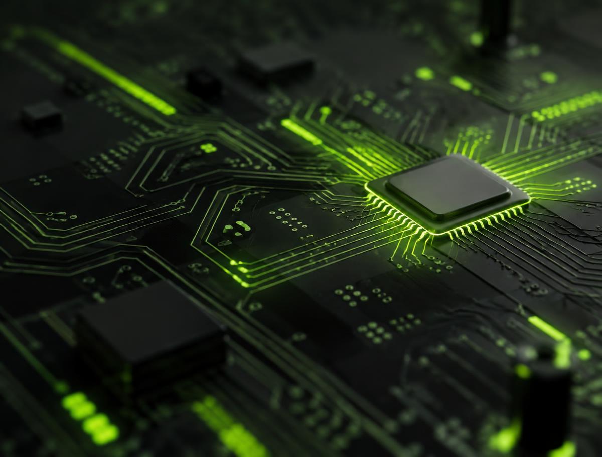 Circuit board with glowing traces